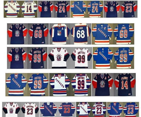 

Vintage New York Rangers Jerseys 99 Wayne Gretzky 68 Jaromir Jagr 14 THEOREN FLEURY 24 RYAN CALLAHAN 23 Jeff Beukeboom Custom CCM Hockey, Colour 1