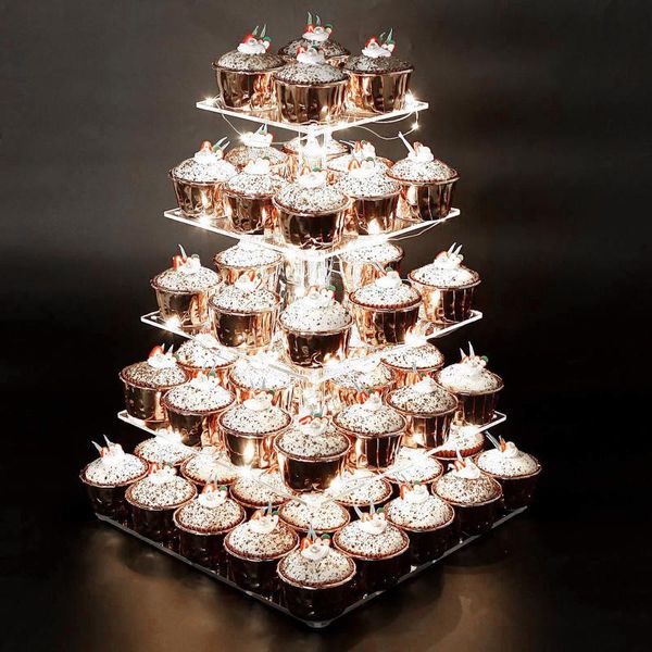 

other bakeware 5 tier acrylic cake stand dessert tower stacking tray food display wedding birthday party decoration tools