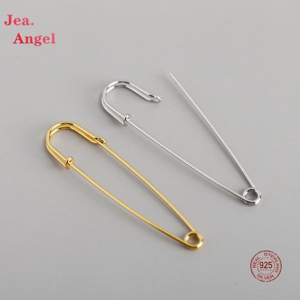 

hoop & huggie jea.angel real 925 sterling silver minimalist personality 1 pcs pin earrings for women punk hip-hop jewelry accessories, Golden;silver