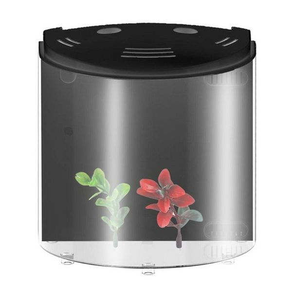 

aquariums 5l 180 degree open mini aquarium electronic filtration clear acrylic portable fish tank home decor office living room usb led