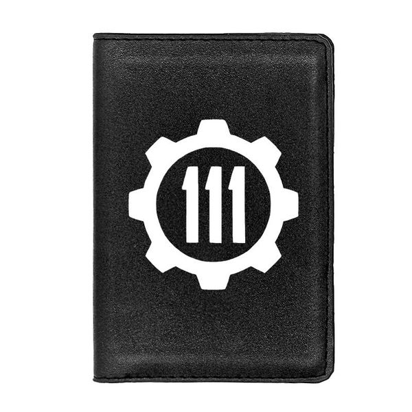 

card holders personalized fallout 4 vault 111 leather passport cover classic men women id travel holder wallet, Brown;gray