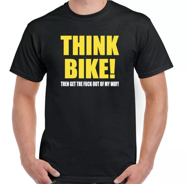 

biker t-shirt think bike man funny motorcycle chopper indian slogan, White;black