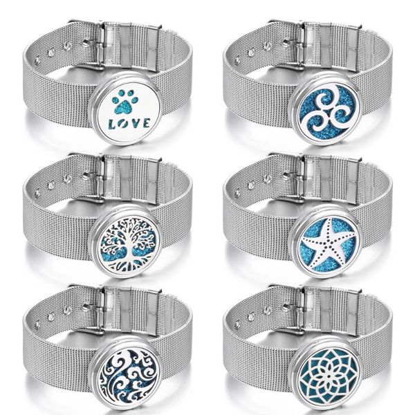 

charm bracelets bracelet jewelry stainless steel essential oil diffuser lotus aroma drop, Golden;silver