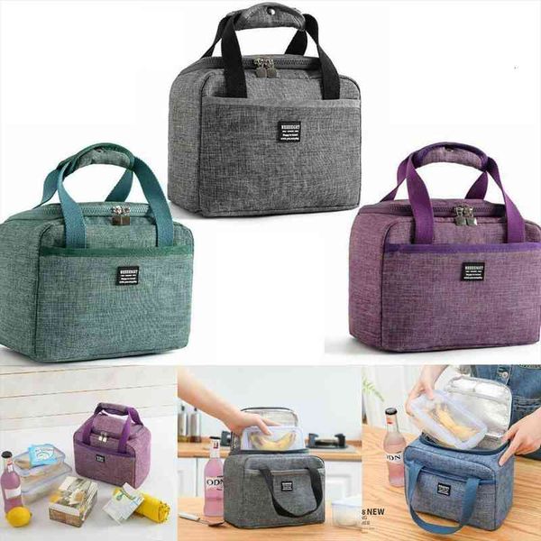 

portable lunch thermal insulated cosmetic bag box tote cooler handbag bento pouch dinner container school food storage bags