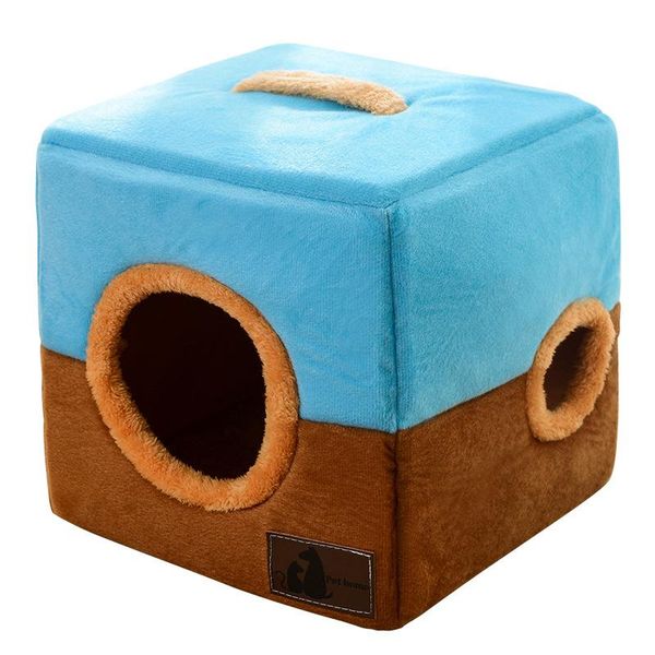 

cat beds & furniture dog kennel, house, hamster bed with polar fleece mat and two hole design, pets can sleep play together, christmas gift