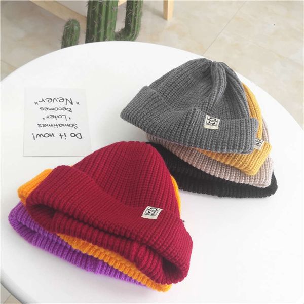 

hat autumn and net red youth solid color woolen with label boys girls, lovers, students, street versatile melon skin tide, Blue;gray