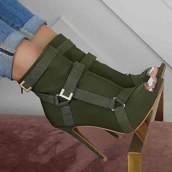 

sandals super high heels thin heel zip solid with classic metal decoration arrivals sell shoes woman sandals 1x5p, Black