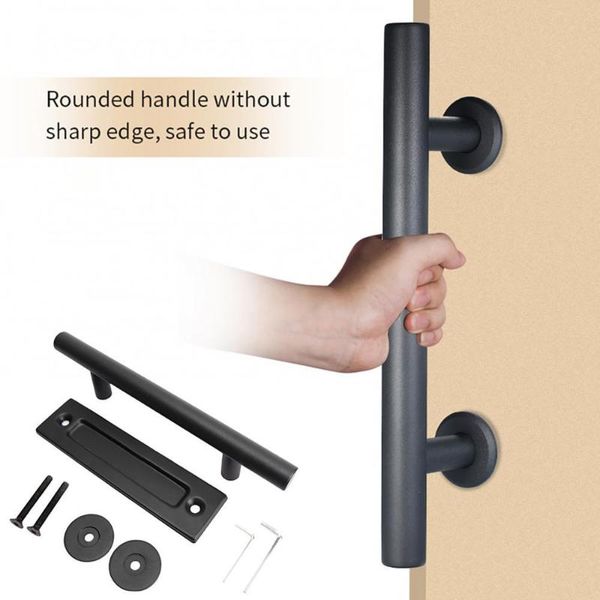 

handles & pulls 12inch black carbon steel sliding barn door handle recessed pull hardware set cabinet kitchen wardrobe