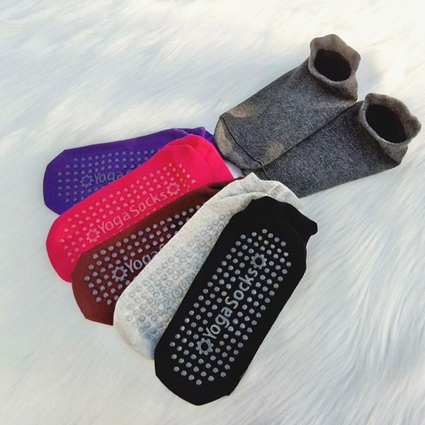 

men's socks women yoga anti-slip ballet dance fitness sports cotton gym, Black