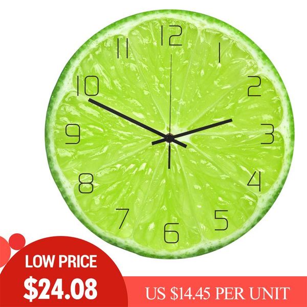 

wall clocks 2021 fruit clock orange fruits acrylic lime pomelo modern watch home decor art timepiece