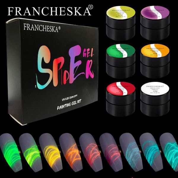 

nail gel art stretch drawing glue super strong luminous spider polish graffiti party tslm1, Red;pink