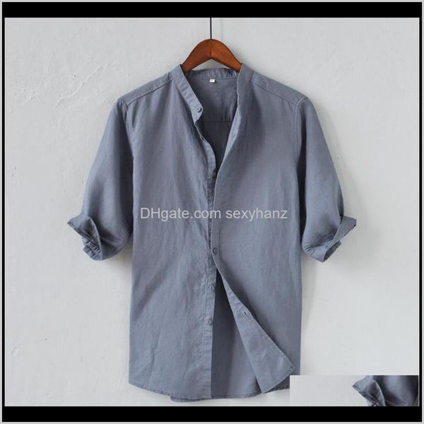 

casual shirts summer mens breathable solid color v neck button shirt men fivepoint sleeve cotton linen male nf2hq mqk6z, White;black