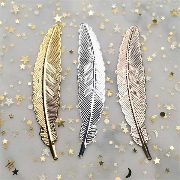 

bookmark handmade retro page markers gold silver plated students stationery metal feather book darts