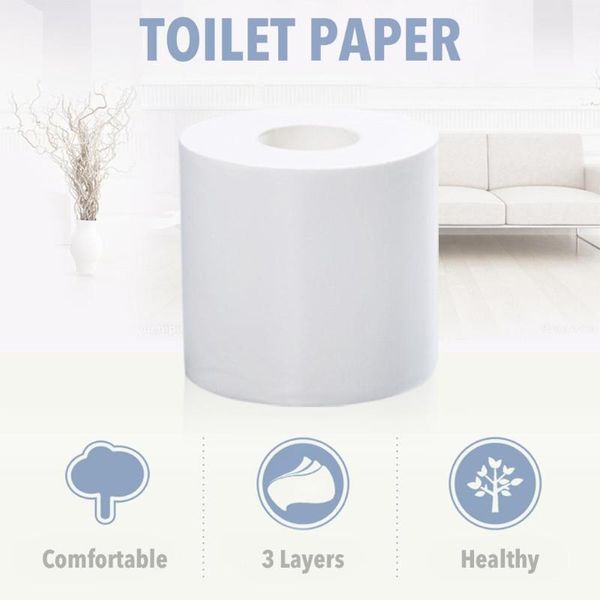 

6/10 roll 3 layers white paper rolls toilet tissue home bath kitchen