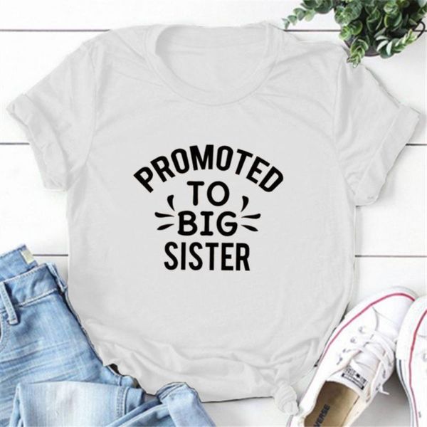 

promoted to big sister t-shirt shirt tee tshirt baby announcement women's, White