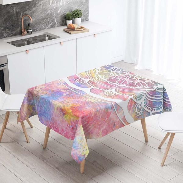 

table cloth rectangular tablecloths 3d printing mandala pattern dining kitchen decoration