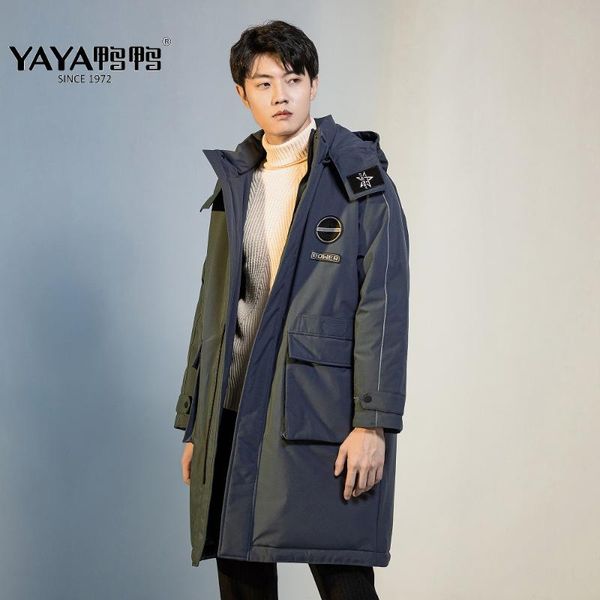 

men's down & parkas yaya 2021 men women winter warm white duck jacket outwear thick hooded coat long casual wind break padded, Black