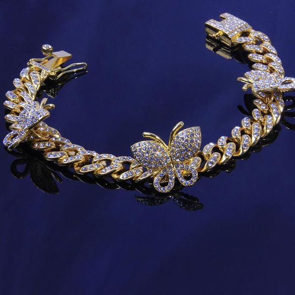

anklets hip hop butterfly anklet adjustable bling rhinestone cuban iced out chain bracelet women sandal barefoot jewelry, Red;blue