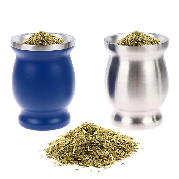 

mugs yerba mate cup stainless steel 8oz argentine gourd with bombillas