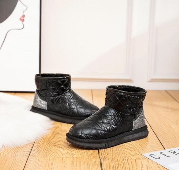 

boots 2021 women's down shoe upper material fashion warm snow, Black