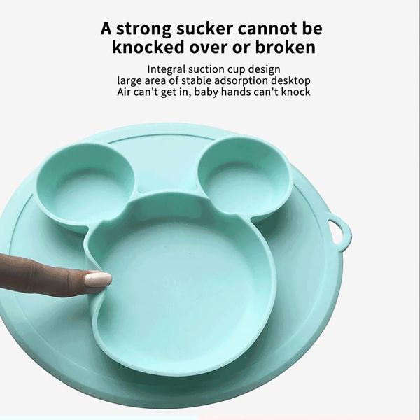 

bowls silicone sucker tableware for baby cartoon anti-fall dinner plate infant kids supplementary bowl soft dishes