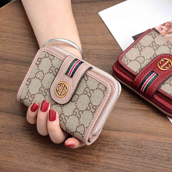 

new organ card bag driver's license wallet integrated women's multi mini wallet zipper handbags sale, Brown;gray