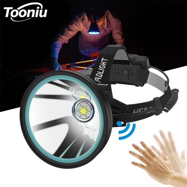 

powerful led headamp ir sensor headlight super bright 4-core xhp lantern support usb output 18650 head lamp waterproof torch headlamps