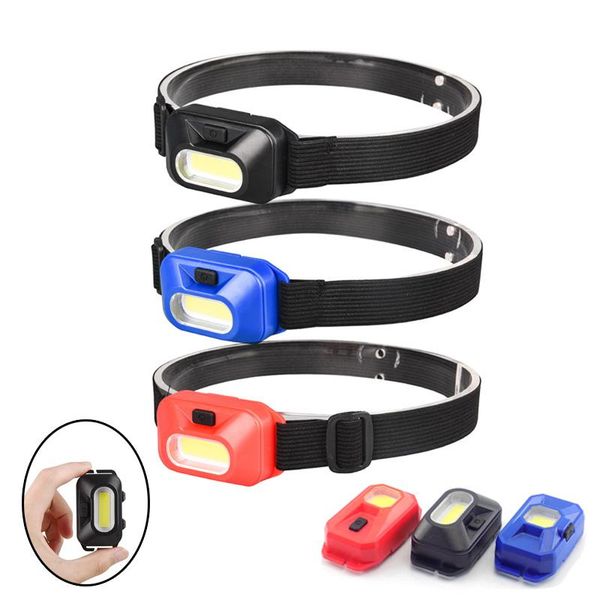 

mini cob led headlamp head light lamp torch lantern 3xaaa battery 3-modes headlight frontal hoofdlamp outdoor headlamps