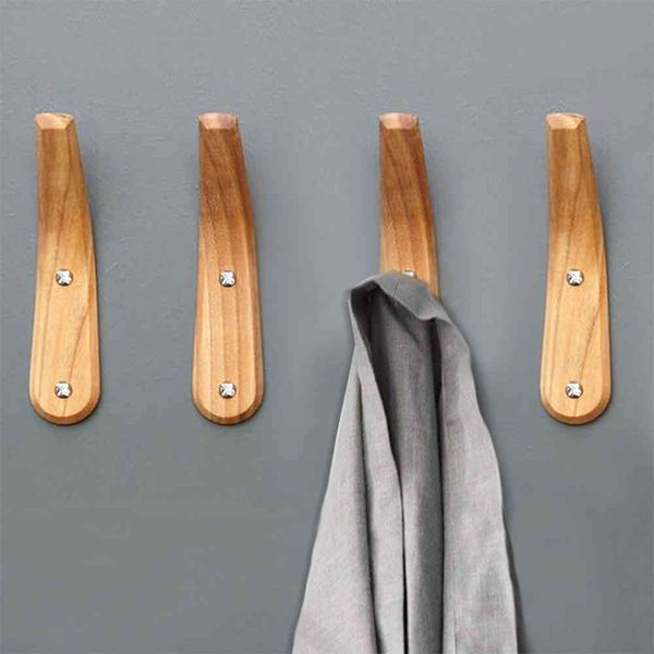 

2pcs wooden towel coat hook wall decoration hooks clothes hat hanger towel rack single organizer hangers multi functional hooks