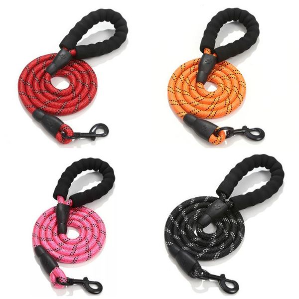 

dog collars & leashes durable big traction rope nylon large reflective training running lead medium collar