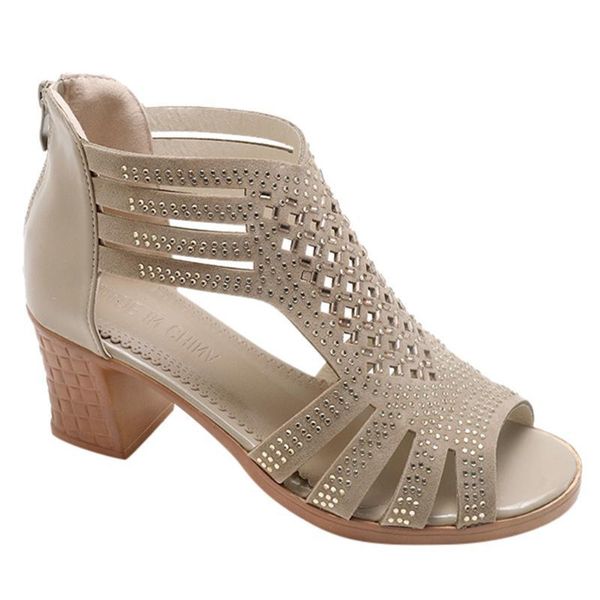 

sandals spring summer ladies women shoes casuals crystal woman high heel sandal fashion fish mouth hollow roma #56 9p1c, Black