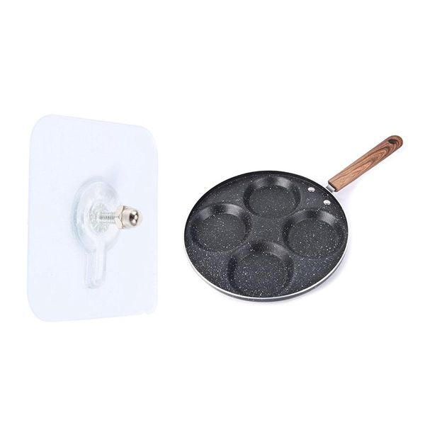 

20pcs 16mm seamless adhesive hook viscose & 1x egg frying pan four-hole omelet for eggs ham maker pans hooks rails
