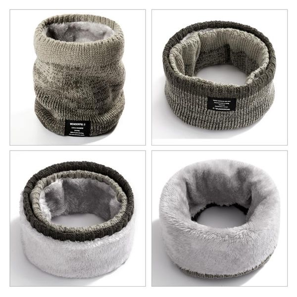 

scarves fashion thicken velvet scarf women winter knitted ring neck collar men outdoor drop, Blue;gray