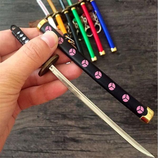 

keychains special roronoa zoro sword keychain buckle with toolholder scabbard katana sabre car key chains gift keyrings b157, Silver