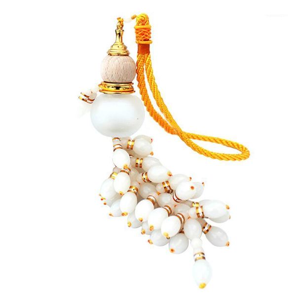 

car gourd pendant wooden glass perfume bottle beaded interior decoration peach wood splicing hanging1