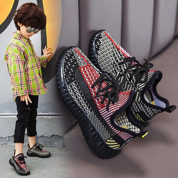 

spring autumn children shoes girls sneakers for boys mesh breathable fashion casual sports kids athletic & outdoor, Black