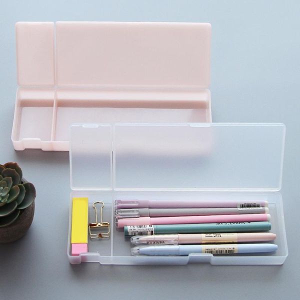 

pencil cases multifunction transparent frosted plastic pens jewelry box stationery supplies
