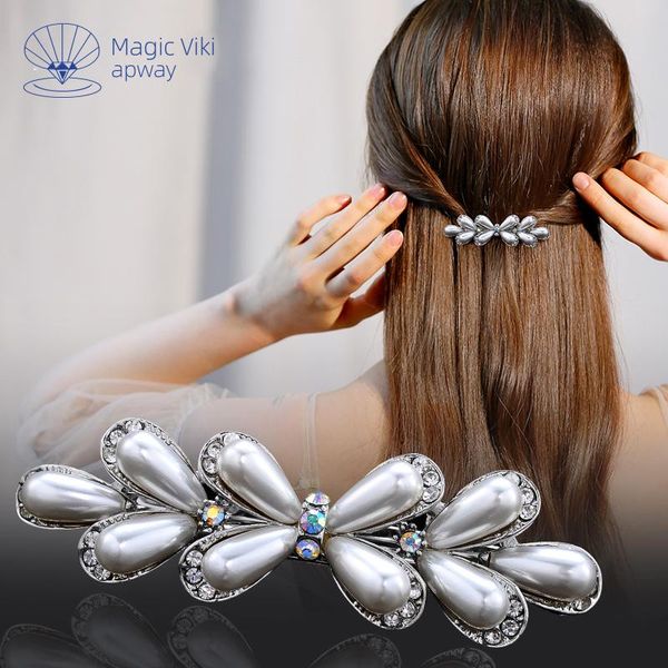 

hair clips & barrettes accessories retro rhinestone spring clip hairpin simple and excellent female head acce, Golden;silver