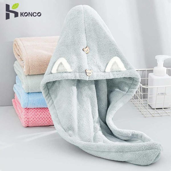 

towel thickening quick-drying hair cap, microfiber, turban towel, for and child, with loop button, super absorbent