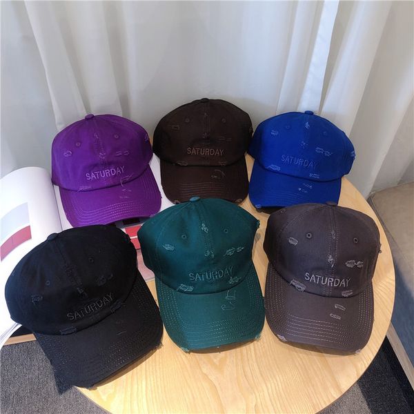 

zhou hat female street fashion brand hole letter embroidery baseball summer designer couple versatile sun shading cap male, Blue;gray