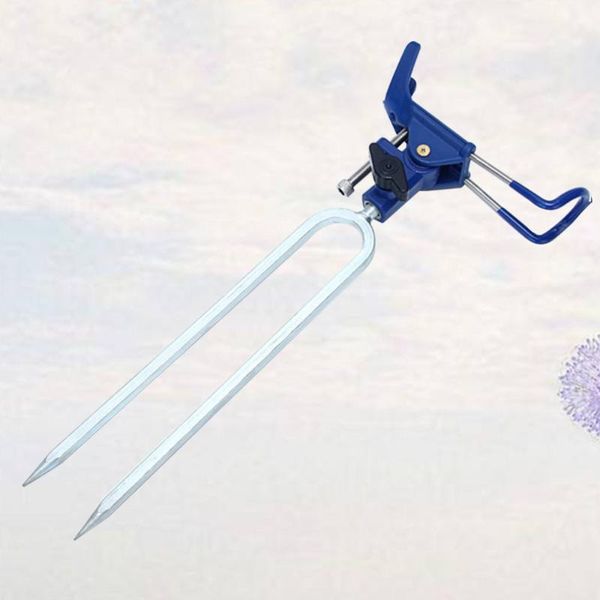 

adjustable fishing rod holder professional stainless steel fish pole bracket supplies (blue) hooks