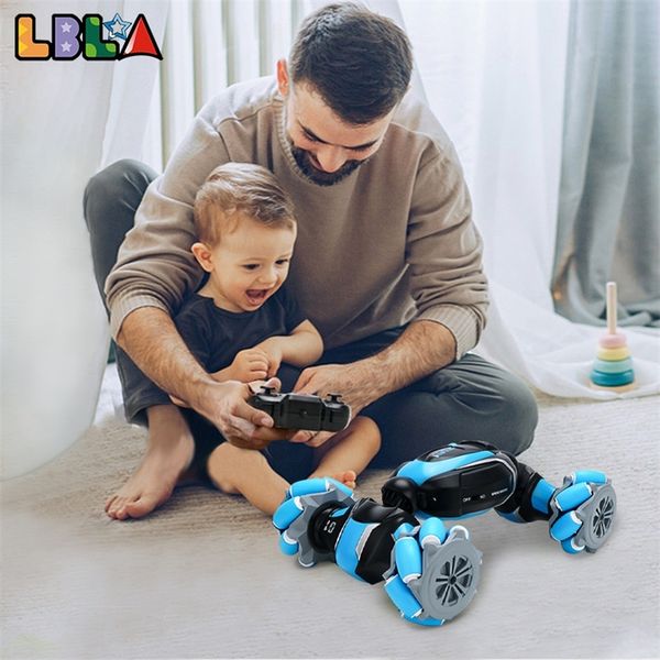 

lbla d877 4wd rc car 1:18 2.4g drift stunt remote control gesture induction off road racing machine model vehicle gift kid toys 220311