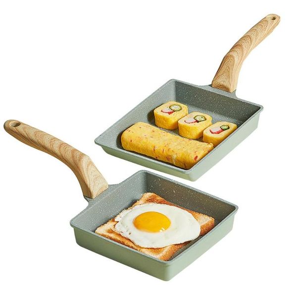 

pans portable flat-bottomed non-stick pan breakfast omelette pot frying kitchen supplies home long handle anti-scratch coating