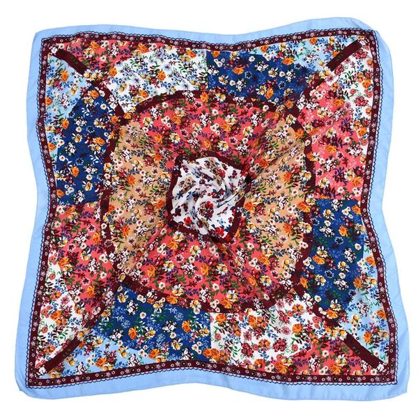 

scarves ethnic style women square scarf russian national shawl hijab head ladies retro floral print bandana foulard handkerchief, Blue;gray