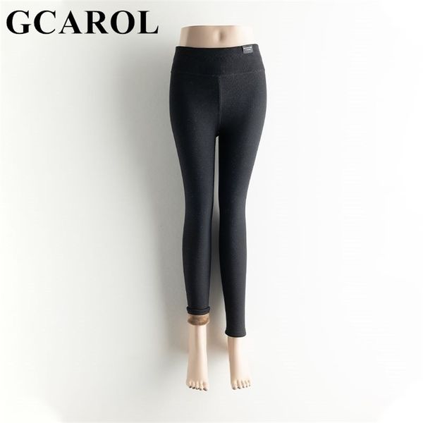 

gcarol women fleece legging printed cloth label sleamless fitness winter rabbit plush thermal cold resistance below zero 211130, Black