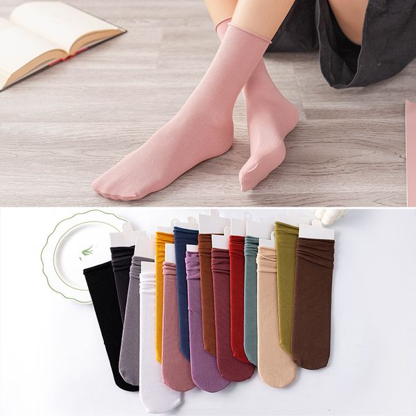 

summer pure combed cotton women' thin silk curled ice pile socks, Red;black