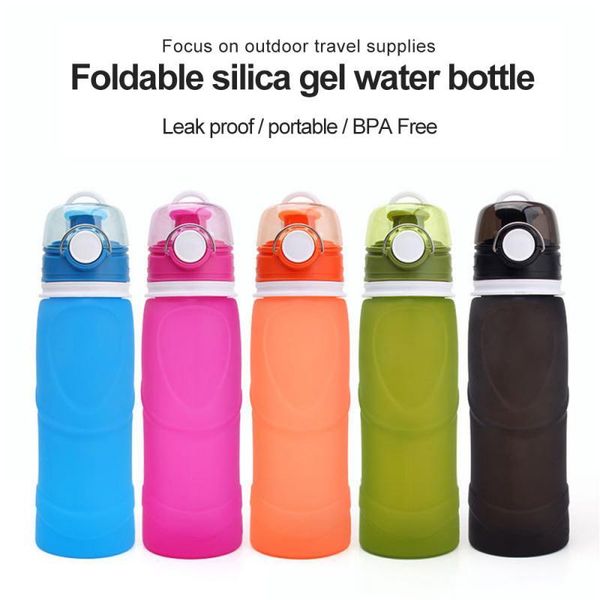 

water bottle outdoor sports silicone high-end riding cup folding portable bag