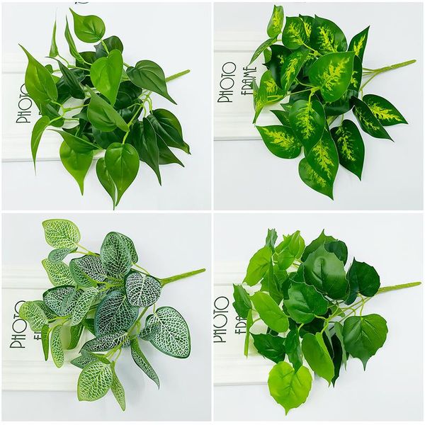 

decorative flowers & wreaths 7 fork water grass eucalyptus plastic artificial plants green flower plant wedding home decoration table decors