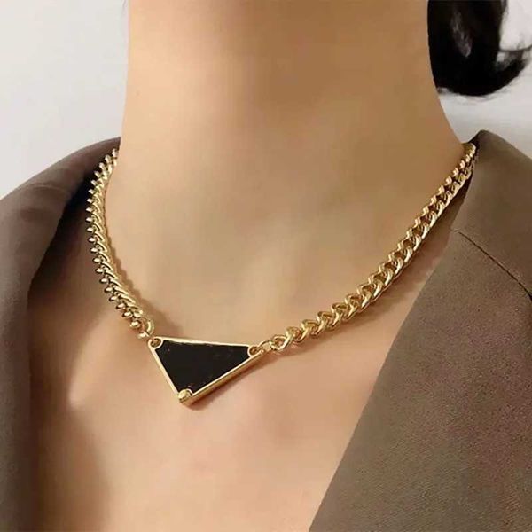 

european and american inverted triangle letter pendant necklace men women trendy personality clavicle chain fast delivery, Silver