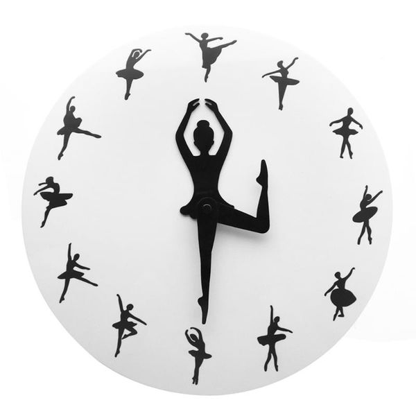 

wall clocks ballerina girl clock dancing lady hands silent movement modern room decoration swan lake art
